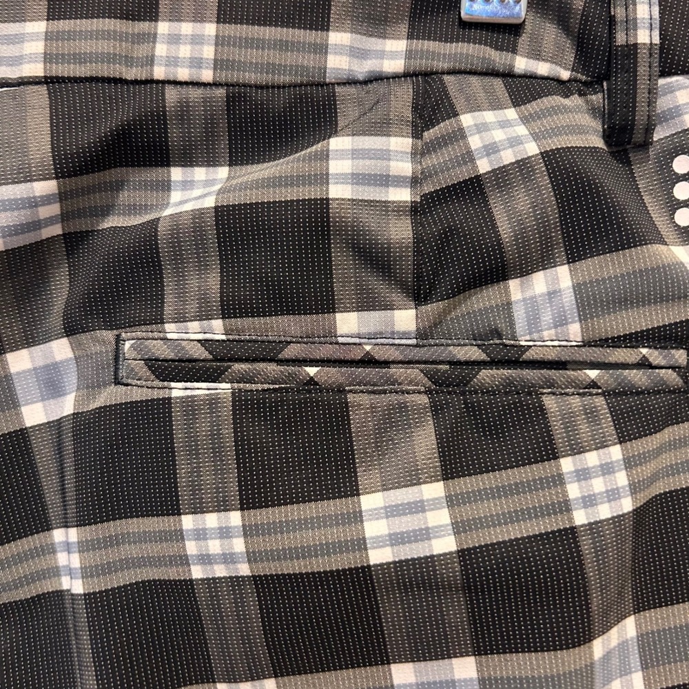 Puma Drycell‎ Mens Plaid Tech Performance Golf Pants Size 34x32 Black White Blue - Picture 7 of 9
